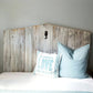 55" tall wood beach headboard with seahorse detail