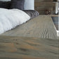 Christine Modern sleek Low Platform solid wood Bed attached nightstand tables