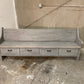 Cottage Grey solid wood raw wax finish dining / entry /bedroom/footboard storage drawer bench