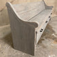 Cottage Grey solid wood raw wax finish dining / entry /bedroom/footboard storage drawer bench