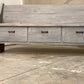 Cottage Grey solid wood raw wax finish dining / entry /bedroom/footboard storage drawer bench