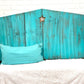 50” tall wood turquoise beach headboard with cutout detail