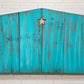 50” tall wood turquoise beach headboard with cutout detail