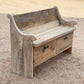 less than 50" Reclaimed solid wood raw wax finish dining / entry /bedroom/footboard storage drawer bench