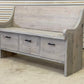 less than 50" Reclaimed solid wood raw wax finish dining / entry /bedroom/footboard storage drawer bench