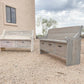 less than 50" Reclaimed solid wood raw wax finish dining / entry /bedroom/footboard storage drawer bench