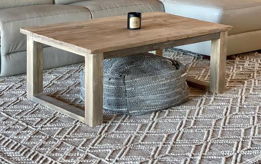 Modern rustic insustrial coffee table, reclaimed wood ready to ship